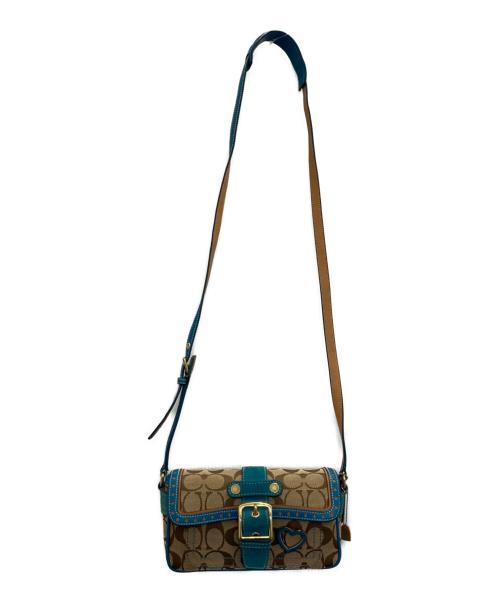 COACH（コーチ）COACH (コーチ) ショルダーバッグ ブラウン×ブルーの古着・服飾アイテム