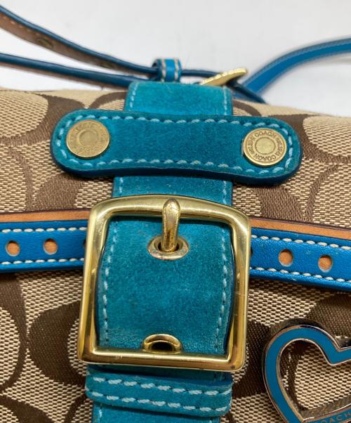 COACH（コーチ）COACH (コーチ) ショルダーバッグ ブラウン×ブルーの古着・服飾アイテム