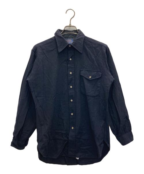 PENDLETON（ペンドルトン）PENDLETON (ペンドルトン) エルボーパッチウールシャツ ネイビー サイズ:SIZE Mの古着・服飾アイテム