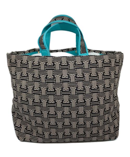 LANVIN COLLECTION（ランバンコレクション）LANVIN COLLECTION (ランバンコレクション) モノグラムジャガードトートバッグ ブラック×ブルーの古着・服飾アイテム