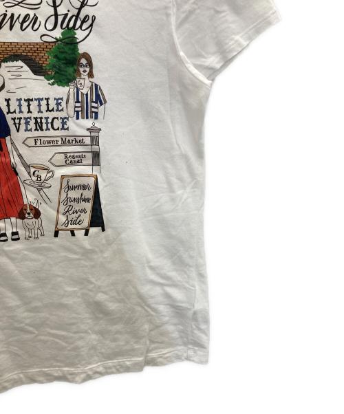 BLUE LABEL CRESTBRIDGE（ブルーレーベルクレストブリッジ）BLUE LABEL CRESTBRIDGE (ブルーレーベルクレストブリッジ) プリントTシャツ ホワイト サイズ:38の古着・服飾アイテム