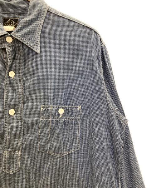 POST O'ALLS（ポストオーバーオールズ）POST O'ALLS (ポストオーバーオールズ) No.2 Shirt indigo check 2 ブルー サイズ:Mの古着・服飾アイテム