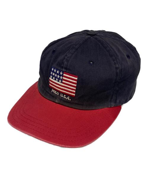 POLO RALPH LAUREN（ポロ・ラルフローレン）POLO RALPH LAUREN (ポロ・ラルフローレン) POLO U.S.A. ツートンキャップ ネイビーの古着・服飾アイテム