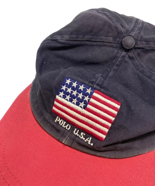 POLO RALPH LAUREN（ポロ・ラルフローレン）POLO RALPH LAUREN (ポロ・ラルフローレン) POLO U.S.A. ツートンキャップ ネイビーの古着・服飾アイテム