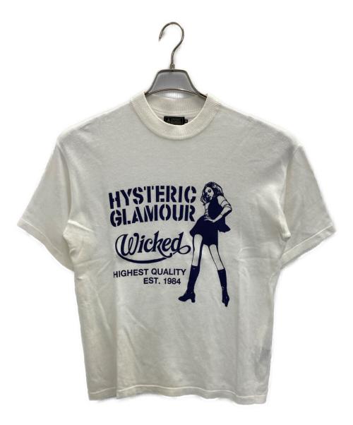 Hysteric Glamour（ヒステリックグラマー）Hysteric Glamour (ヒステリックグラマー) 半袖ニット ホワイト サイズ:SIZE Sの古着・服飾アイテム