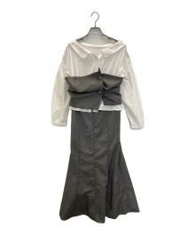 HER LIP TO（ハーリップトゥ）の古着「Carette Docking Shirt Dress」｜グレー