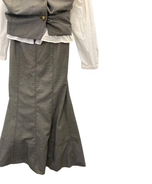 HER LIP TO（ハーリップトゥ）HER LIP TO (ハーリップトゥ) Carette Docking Shirt Dress グレー サイズ:Mの古着・服飾アイテム