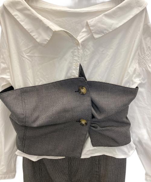 HER LIP TO（ハーリップトゥ）HER LIP TO (ハーリップトゥ) Carette Docking Shirt Dress グレー サイズ:Mの古着・服飾アイテム