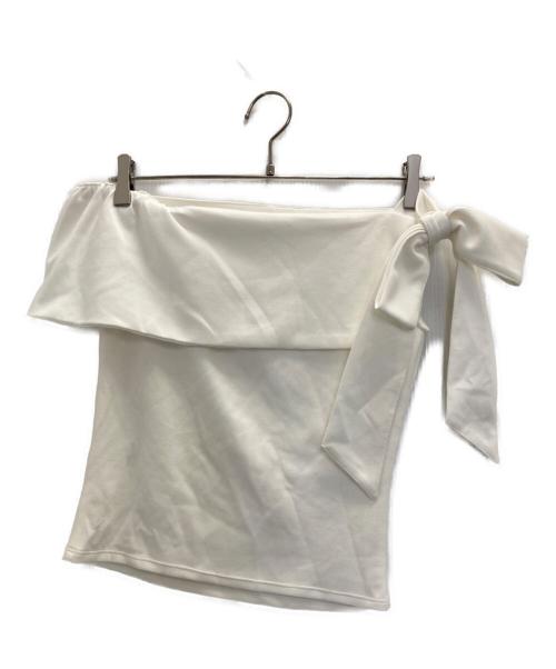 HER LIP TO（ハーリップトゥ）Her lip to (ハーリップトゥ) Asymmetric Ribbon Top ホワイト サイズ:Sの古着・服飾アイテム