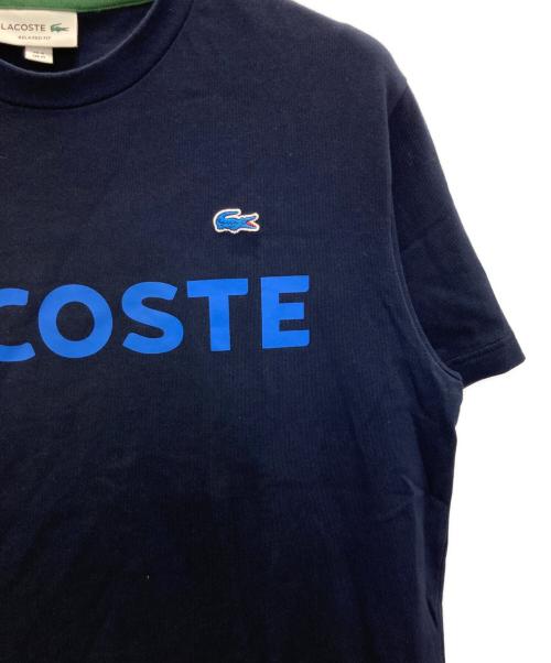 LACOSTE（ラコステ）LACOSTE (ラコステ) ヘビーウェイトブランドネームロゴTシャツ ネイビー サイズ:Mの古着・服飾アイテム