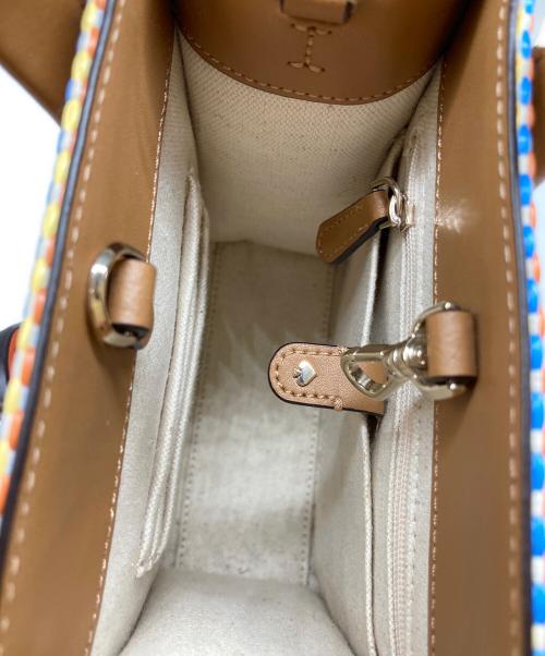 Kate Spade（ケイトスペード）Kate Spade (ケイトスペード) マンハッタンウーブンストライプファブリックミニトート マルチカラーの古着・服飾アイテム
