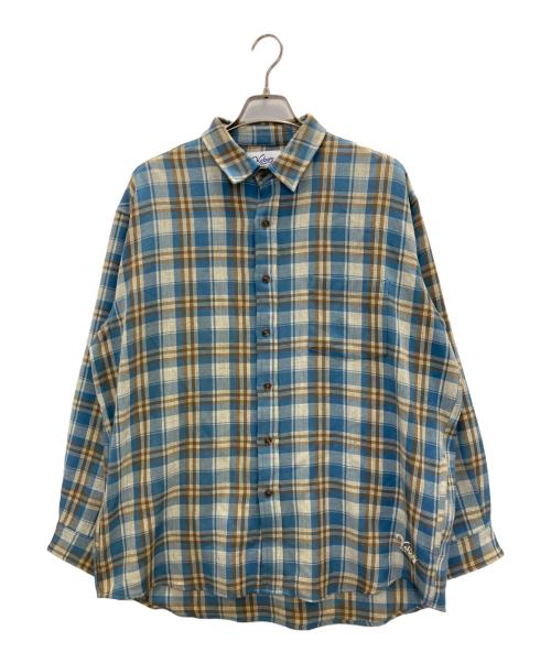 KEBOZ（ケボズ）KEBOZ (ケボズ) チェックシャツ ブルー サイズ:Lの古着・服飾アイテム