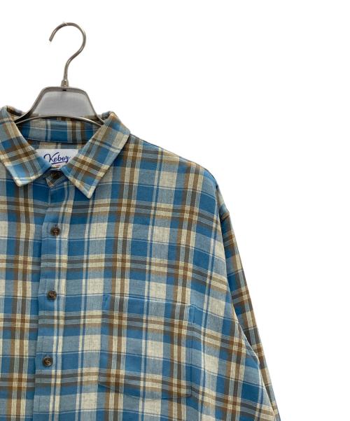 KEBOZ（ケボズ）KEBOZ (ケボズ) チェックシャツ ブルー サイズ:Lの古着・服飾アイテム