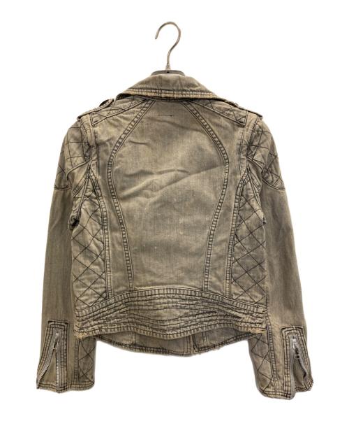 AULA AILA（アウラアイラ）AULA AILA (アウラアイラ) スタッズデニムライダースジャケット ベージュ サイズ:SIZE 1の古着・服飾アイテム