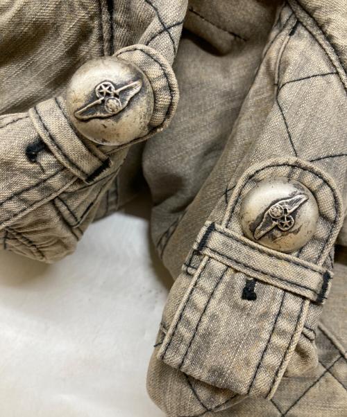 AULA AILA（アウラアイラ）AULA AILA (アウラアイラ) スタッズデニムライダースジャケット ベージュ サイズ:SIZE 1の古着・服飾アイテム