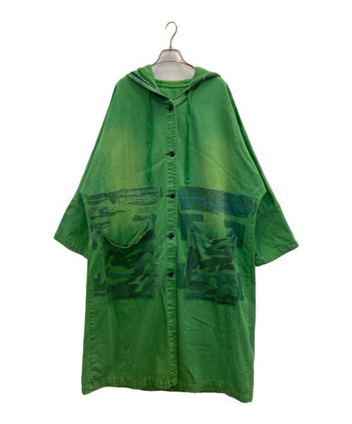 monthorigin（マンスオリジン）monthorigin (マンスオリジン) デニムプリントコート グリーン サイズ:Lの古着・服飾アイテム