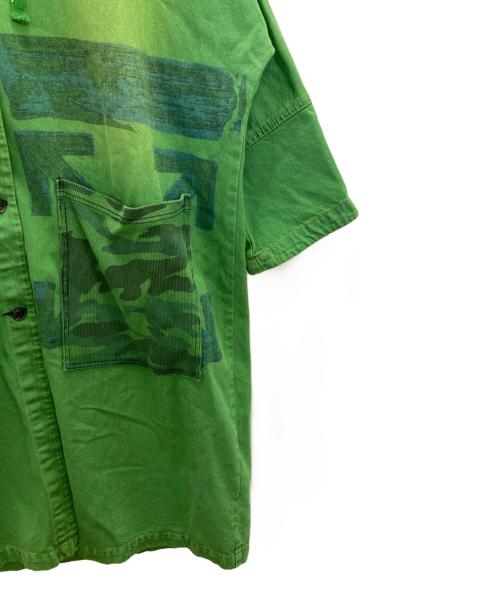 monthorigin（マンスオリジン）monthorigin (マンスオリジン) デニムプリントコート グリーン サイズ:Lの古着・服飾アイテム