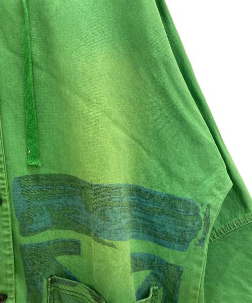 monthorigin（マンスオリジン）monthorigin (マンスオリジン) デニムプリントコート グリーン サイズ:Lの古着・服飾アイテム