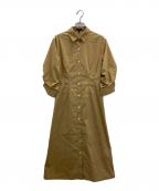 theoryセオリー）の古着「Relaxed Poplin Fixed Sleeve Dress」｜ブラウン
