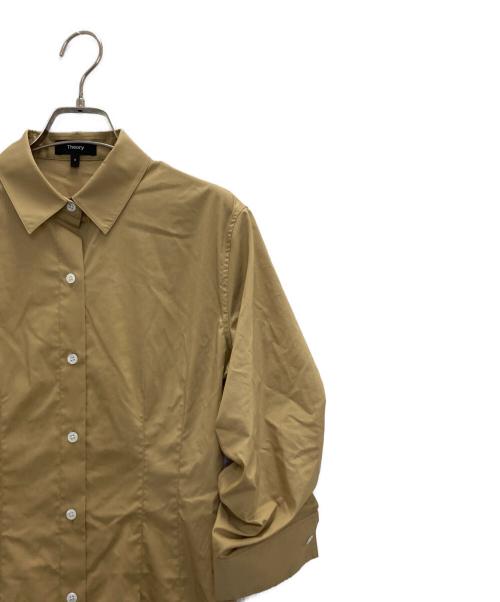 theory（セオリー）theory (セオリー) Relaxed Poplin Fixed Sleeve Dress ブラウン サイズ:Sの古着・服飾アイテム