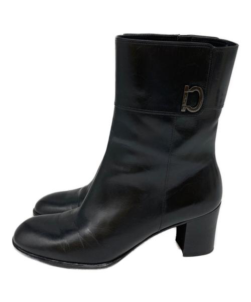 Salvatore Ferragamo（サルヴァトーレ フェラガモ）Salvatore Ferragamo (サルヴァトーレ フェラガモ) サイドジップブーツ ブラック サイズ:6 1/2の古着・服飾アイテム