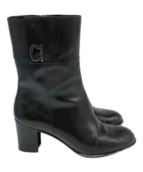 Salvatore Ferragamo（サルヴァトーレ フェラガモ）Salvatore Ferragamo (サルヴァトーレ フェラガモ) サイドジップブーツ ブラック サイズ:6 1/2の古着・服飾アイテム