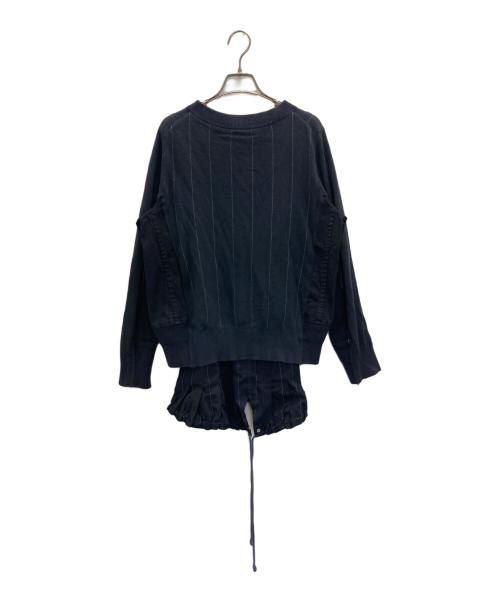 sacai（サカイ）sacai (サカイ) 異素材ドッキングワンピース ネイビー サイズ:Mの古着・服飾アイテム