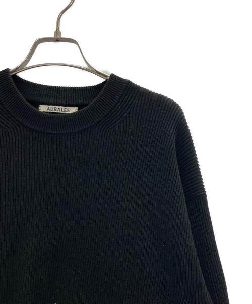 AURALEE（オーラリー）AURALEE (オーラリー) SUPER HARD TWIST RIB KNIT P/O ブラック サイズ:4の古着・服飾アイテム