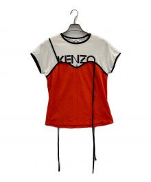 KENZO（ケンゾー）の古着「バイカラーデザインカットソー」｜ホワイト×レッド