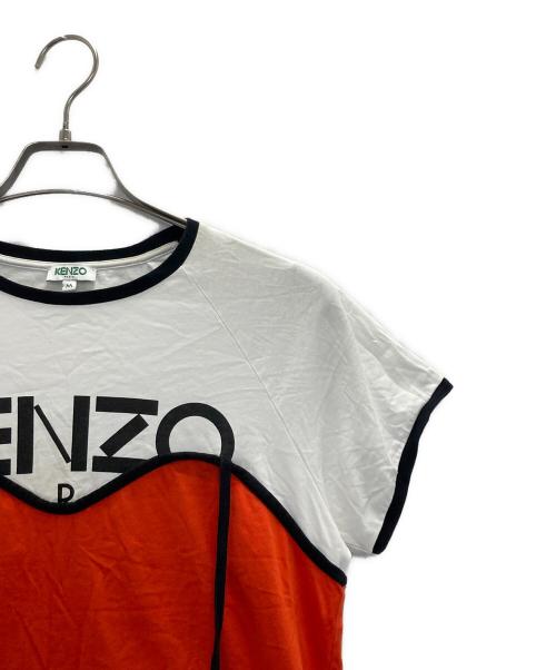 KENZO（ケンゾー）KENZO (ケンゾー) バイカラーデザインカットソー ホワイト×レッド サイズ:Mの古着・服飾アイテム