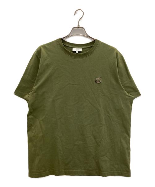 maison kitsune（メゾンキツネ）MAISON KITSUNE (メゾンキツネ) キツネワッペンTシャツ グリーン サイズ:Ｌの古着・服飾アイテム