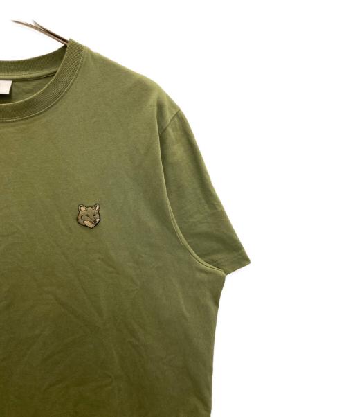 maison kitsune（メゾンキツネ）MAISON KITSUNE (メゾンキツネ) キツネワッペンTシャツ グリーン サイズ:Ｌの古着・服飾アイテム