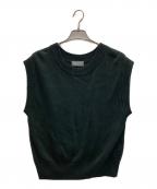 MARGARET HOWELLマーガレットハウエル）の古着「LINEN COTTON SILK SLIPOVERニットベスト」｜グリーン