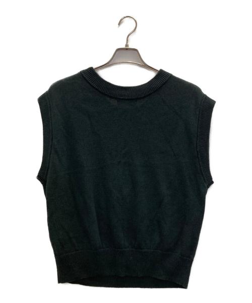 MARGARET HOWELL（マーガレットハウエル）MARGARET HOWELL (マーガレットハウエル) LINEN COTTON SILK SLIPOVERニットベスト グリーン サイズ:2の古着・服飾アイテム