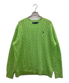 POLO RALPH LAUREN（ポロ・ラルフローレン）の古着「ウールカシミヤケーブルニット」｜グリーン