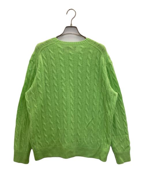 POLO RALPH LAUREN（ポロ・ラルフローレン）POLO RALPH LAUREN (ポロ・ラルフローレン) ウールカシミヤケーブルニット グリーン サイズ:Ｍの古着・服飾アイテム