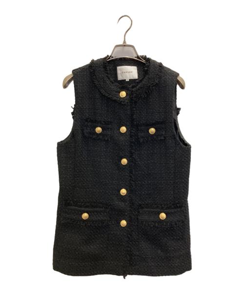 CADUNE（カデュネ）CADUNE (カデュネ) スプリングツイードジレ ブラック サイズ:SIZE36の古着・服飾アイテム