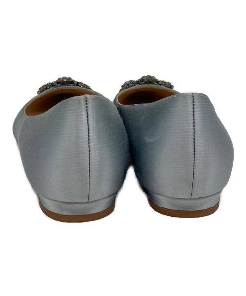 Manolo Blahnik（マノロブラニク）Manolo Blahnik (マノロブラニク) HANGISIFLAT FMC SATIN グレー サイズ:351/2の古着・服飾アイテム