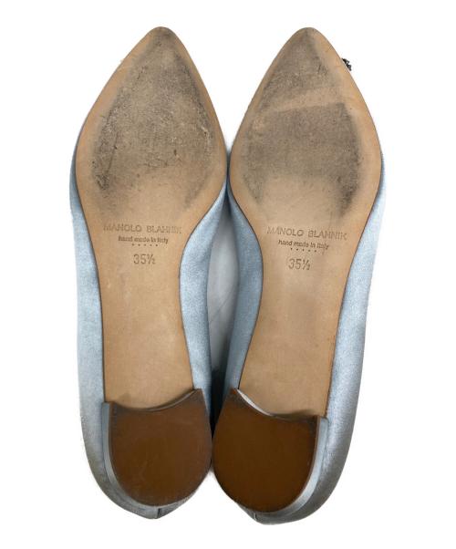 Manolo Blahnik（マノロブラニク）Manolo Blahnik (マノロブラニク) HANGISIFLAT FMC SATIN グレー サイズ:351/2の古着・服飾アイテム