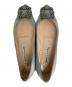 中古・古着 Manolo Blahnik (マノロブラニク) HANGISIFLAT FMC SATIN グレー サイズ:351/2：25000円