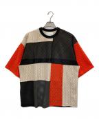 yoshio kuboヨシオクボ）の古着「レースTシャツ VARIOUS LACE S/S TEE」｜ブラック×ベージュ