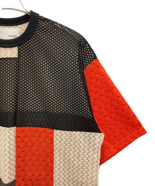 yoshio kubo（ヨシオクボ）yoshio kubo (ヨシオクボ) レースTシャツ VARIOUS LACE S/S TEE ブラック×ベージュ サイズ:不明の古着・服飾アイテム