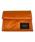 PORTERポーター）の古着「CAPSULE WALLET二つ折り財布」｜オレンジ