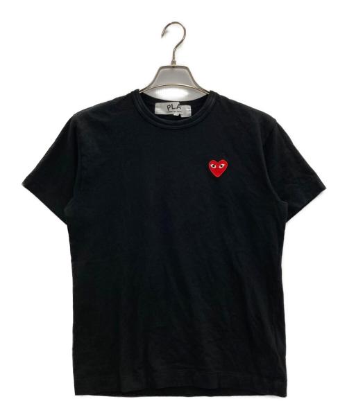 PLAY COMME des GARCONS（プレイコムデギャルソン）PLAY COMME des GARCONS (プレイコムデギャルソン) ハートワッペンTシャツ ブラック サイズ:Mの古着・服飾アイテム