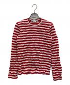 COMME des GARCONS COMME des GARCONSコムデギャルソン コムデギャルソン）の古着「縮絨ボーダーTee」｜ホワイト×レッド