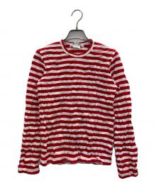 COMME des GARCONS COMME des GARCONS（コムデギャルソン コムデギャルソン）の古着「縮絨ボーダーTee」｜ホワイト×レッド