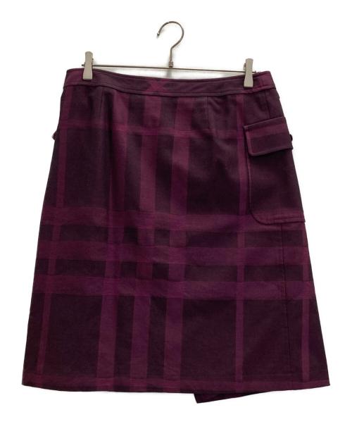 BURBERRY LONDON（バーバリーロンドン）BURBERRY LONDON (バーバリーロンドン) ラップスカート パープル サイズ:13の古着・服飾アイテム