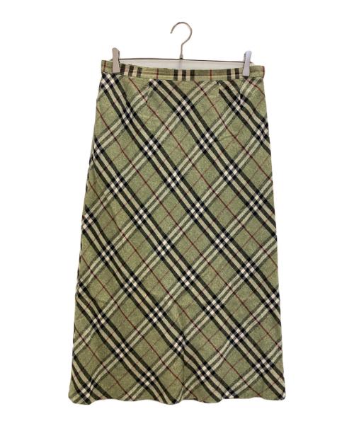 BURBERRY LONDON（バーバリーロンドン）BURBERRY LONDON (バーバリーロンドン) チェックロングスカート グリーン サイズ:15の古着・服飾アイテム
