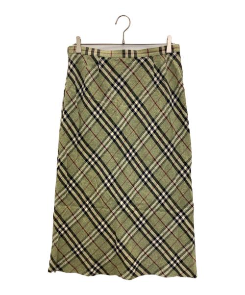 BURBERRY LONDON（バーバリーロンドン）BURBERRY LONDON (バーバリーロンドン) チェックロングスカート グリーン サイズ:15の古着・服飾アイテム