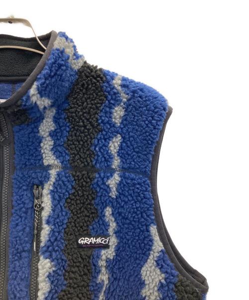 GRAMICCI（グラミチ）GRAMICCI (グラミチ) Ripple Sherpa Vest フリースベスト ブルー サイズ:SIZE Mの古着・服飾アイテム